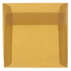 JAM Paper 8.5" x 8.5" Translucent Vellum Invitation Envelopes, 25ct. Earth Brown