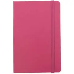 JAM Paper Large Hardcover Notebook with Elastic Band Pink Berry