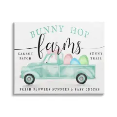 Stupell Industries Bunny Hop Farms Sign Easter Egg Green Truck Canvas Wall Art