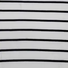 Fabric Merchants Black & White Stripes Double Brushed 4-Way Stretch Fabric