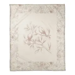 Floral Bird Perch Fleece Blanket