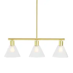 Hello Honey&reg; Brushed Gold Modern Linear Ceiling Light