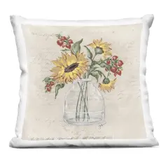 Stupell Industries Autumn Sunflowers Vintage Vase Decorative Printed Throw Pillow