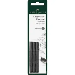 Faber-Castell&reg; Pitt&reg; 3-Piece Compressed Charcoal, Medium