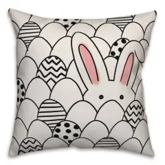 Egg Hunting Bunny Throw Pillow