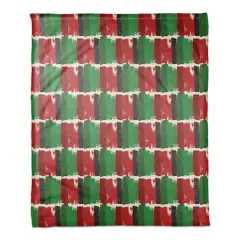 60" Kwanzaa Stroke Pattern Coral Fleece Blanket