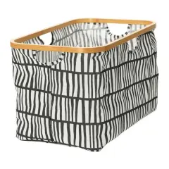 Household Essentials Krush Bamboo Rimmed Basket Black