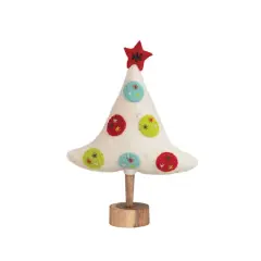 Hello Honey&reg; 12" Handmade Embroidered Wool Felt Tree with Star