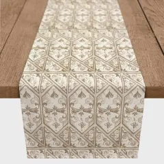 90" Regal Cream Pattern Cotton Twill Runner