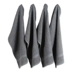 DII&reg; Solid Mineral Gray Waffle Terry Dishtowels, 4ct.