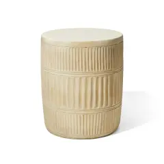 Glitzhome&reg; 18.5" Multi-Functional Textured Garden Stool Cream