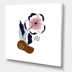 Designart - Abstract Flowers On Minimal Shapes IV - Modern Canvas Wall Art Print