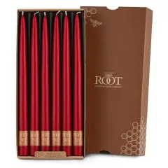 Root Candles 12" Unscented Taper Candles, 12ct. Red