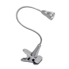 Simple Designs LED Gooseneck Clip Light Desk Lamp Silver
