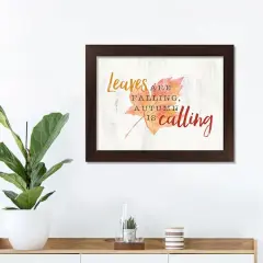 Leaves Fall Wall Accent in Walnut Frame