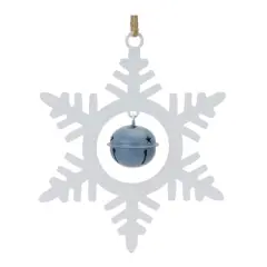 12ct. 6.5" Metal Snowflake with Bell Ornament Set