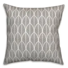 Leaf Pattern Indoor/Outdoor Throw Pillow Gray