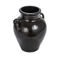 Hello Honey&reg; 12" Black Decorative Clay Jar