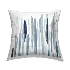 Stupell Industries Abstract Brushed Rainfall Contemporary Blue Lines Throw Pillow, 18" x 18"