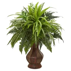 2ft. Mixed Greens & Fern in Decorative Planter