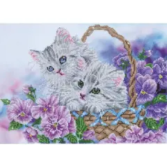 Diamond Dotz&reg; Intermediate Kitty Basket Diamond Painting Kit