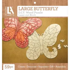 Leisure Arts&reg; Large Butterfly D.I.Y. Wood Puzzle