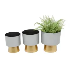 Grey Modern Planter, Set of 3" 11", 10", 9"
