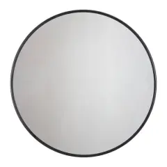 Habitat Adelina 30" Black Circular Wall Mirror