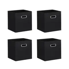 SunnyPoint 10.5" Storage Bin, 4ct. Black