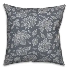 18" x 18" Leaf Mixture Indoor/Outdoor Throw Pillow Slate