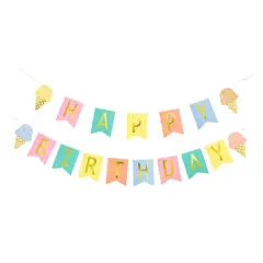 5ft. Ice Cream Happy Birthday Banner Set by Celebrate It&trade;
