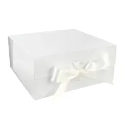 Large White Collapsible Ribbon Box by Celebrate It&reg;