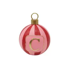 5" Striped Monogram Ball Ornament Tabletop D&eacute;cor by Ashland&reg; C