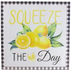 White & Black Gingham Squeeze the Day Lemon Wall D&eacute;cor
