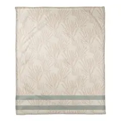 Coral Print Fleece Blanket Blush/White