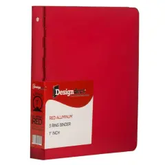 JAM Paper 1" Aluminum 3-Ring Binder Red