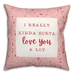 Really Love You Confetti Throw Pillow, 18" x 18"