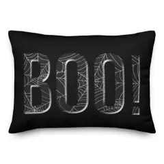 Boo Spiderweb Throw Pillow