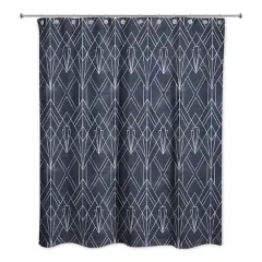 Navy White Depattern71" x 74" Shower Curtain