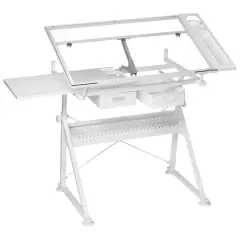 Metal & Glass Artist Table by Artist's Loft&reg; White