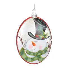12ct. 5" Glass Snowman Disc Ornament Set