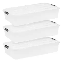 IRIS&reg; 50qt. Clear Underbed Storage Boxes with Latching Lids, 3ct.