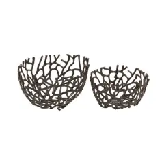 Aluminum Coastal Decorative Bowl Set Black