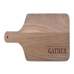 17" Gather Here with Grateful Hearts Walnut Paddle Cutting Board