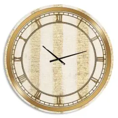 Designart 'Gold Glam Stipes Pattern Glam Wall Clock