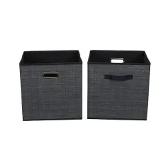 2 Pack Household Essentials 13" Fabric Storage Bins Black Mix