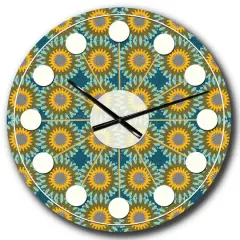 Designart 'Retro Circular Pattern I Mid-Century Modern Wall Clock