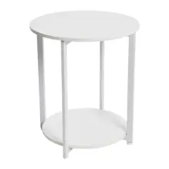Household Essentials Jamestown 24" Round End Table White