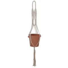 Hello Honey&reg; 39" Natural Handwoven Cotton Macram&eacute; Plant Hanger
