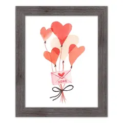 Valentine's Balloon Note Western Gray Framed Print